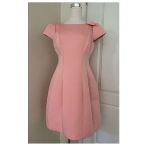 Rickie Freeman for Teri Jon Fit & Flare Bow Shoulder Jacquard Dress